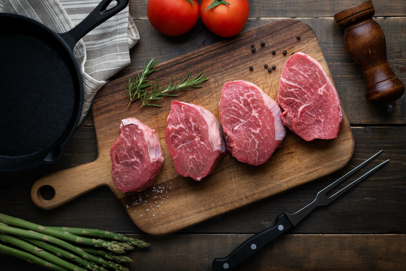 Grass finished beef ready for the pan